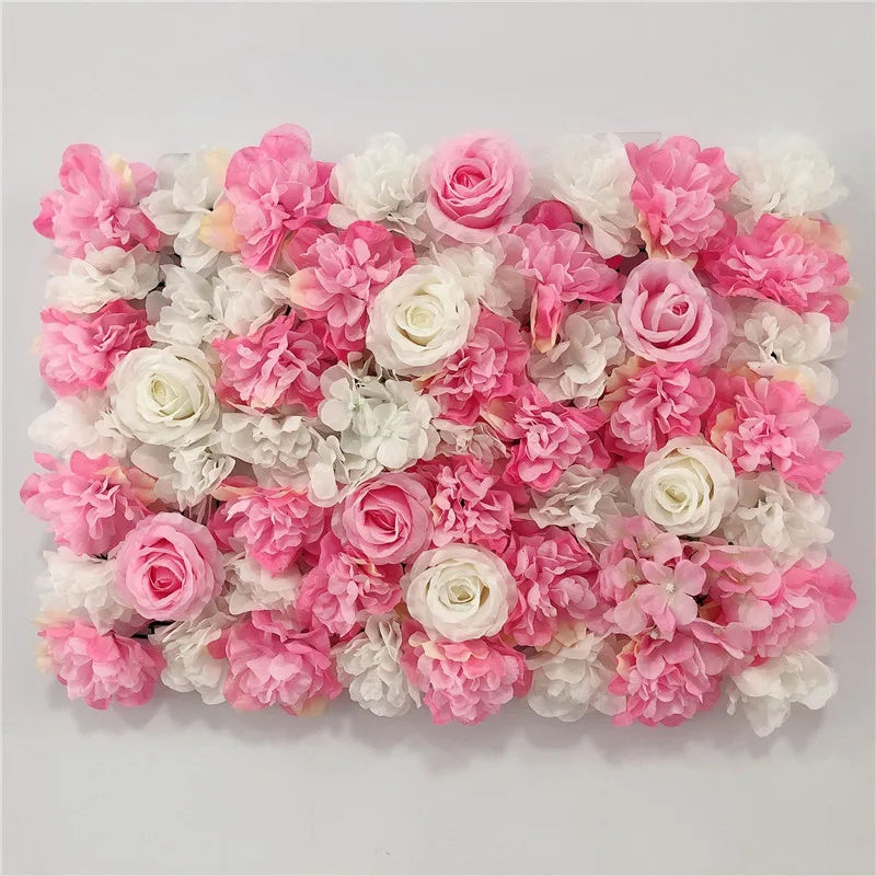 Pink Silk Rose Flower Wall Artificial Flower Backdrop Decor.