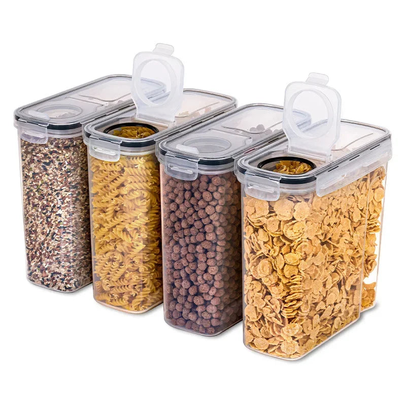 Luftdichter Getreide-Vorratsbehälter, Lebensmittel-Vorratsbox, Kunststoff, transparent, versiegelt
