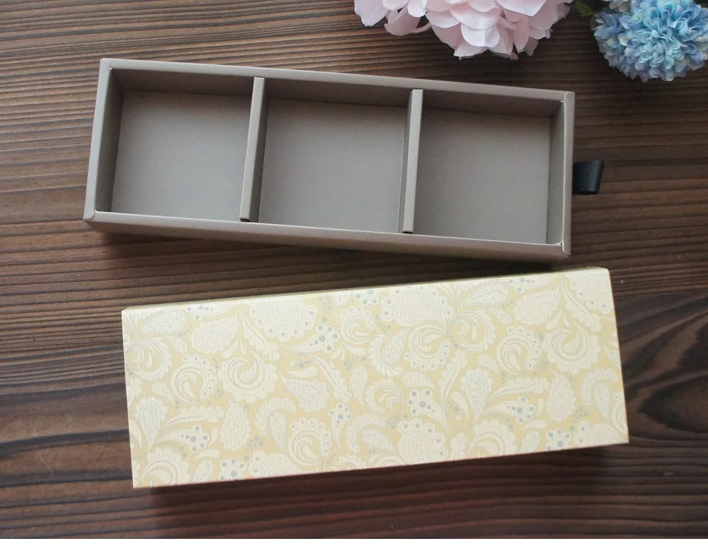 Elegantes Blau-Gelbes Blumenmuster 3 Größe 10 Set Geschenke Verpackung