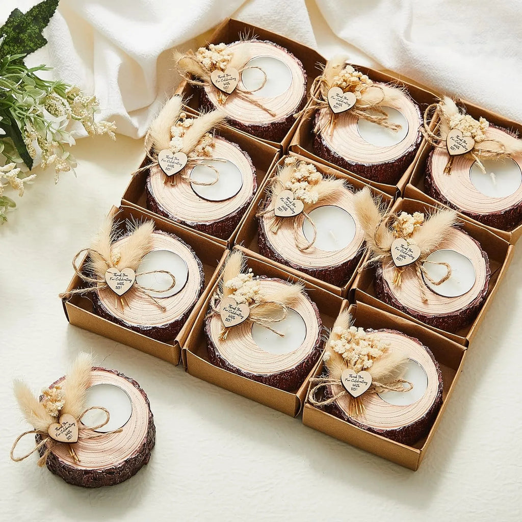 Gastgeschenk Kerzen Hochzeit Holz Teelicht Kerzenhalter 10/15/20 Stück Geschenke Party Favors