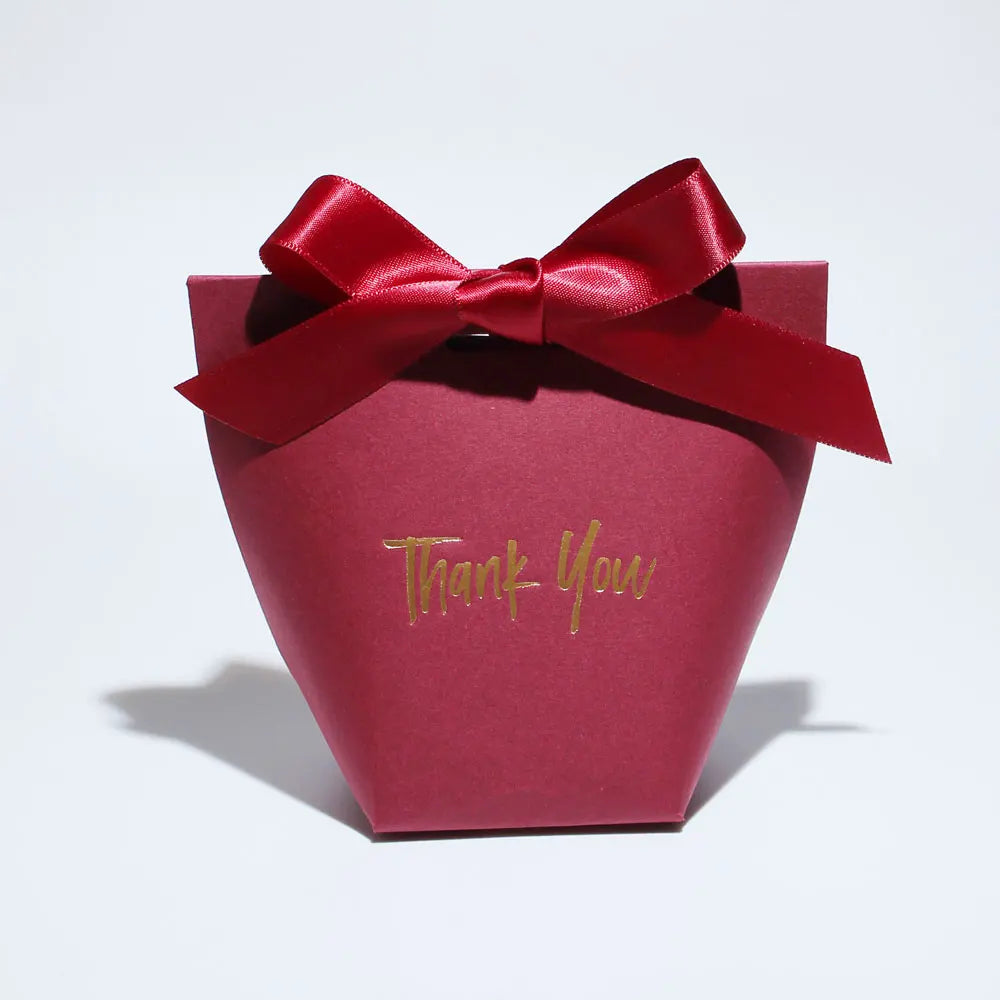 Charmante Süßigkeiten-Geschenkboxen „Danke“ mit Schleife