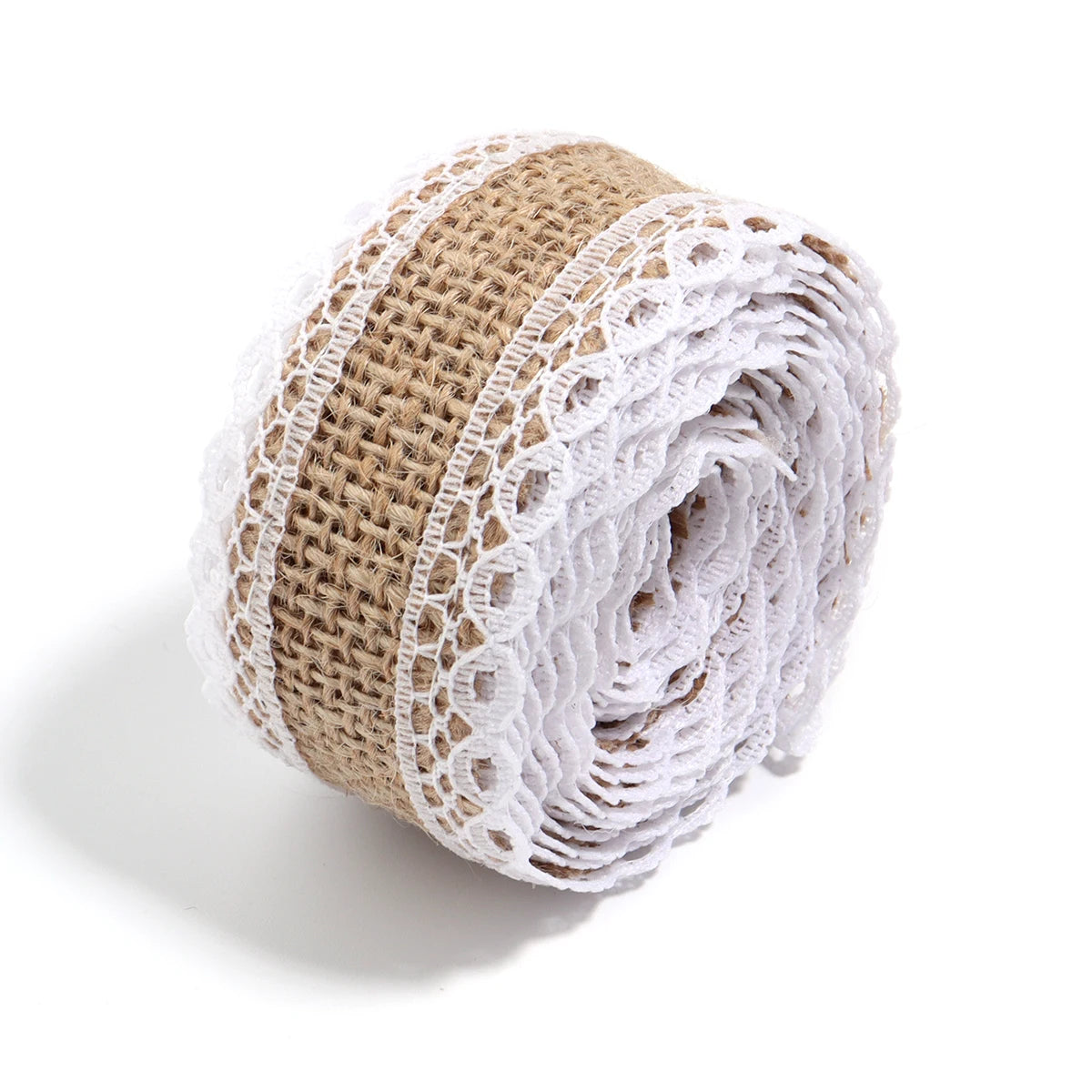 Natürliche Spitzenbänder aus Leinen und Jute, 2 Yards/Rolle.