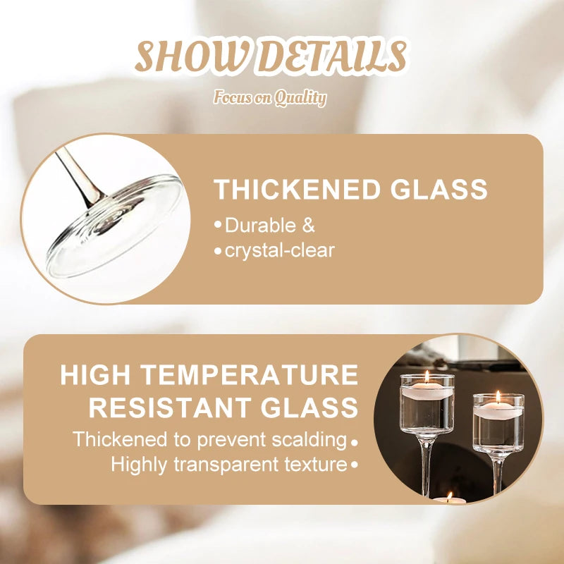 Portable Glass Candle Holder Bar Cup Tea Light