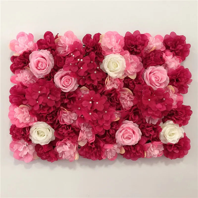 Pink Silk Rose Flower Wall Artificial Flower Backdrop Decor.