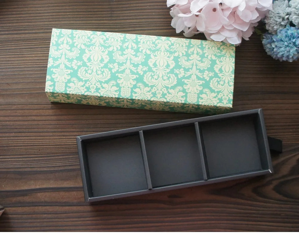 Elegantes Blau-Gelbes Blumenmuster 3 Größe 10 Set Geschenke Verpackung