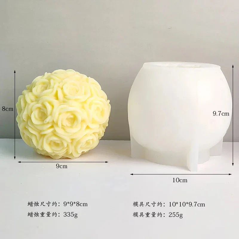 Große Pfingstrosenblütenkerzen-Silikonform 3D