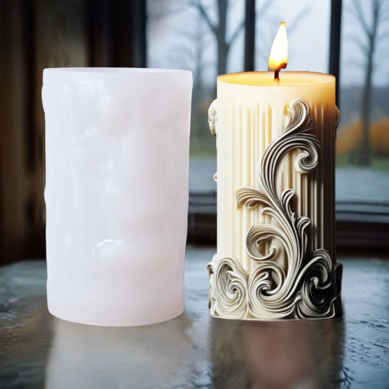 Silikonform Blume Lavendel Gips zylindrische Kerzenherstellung