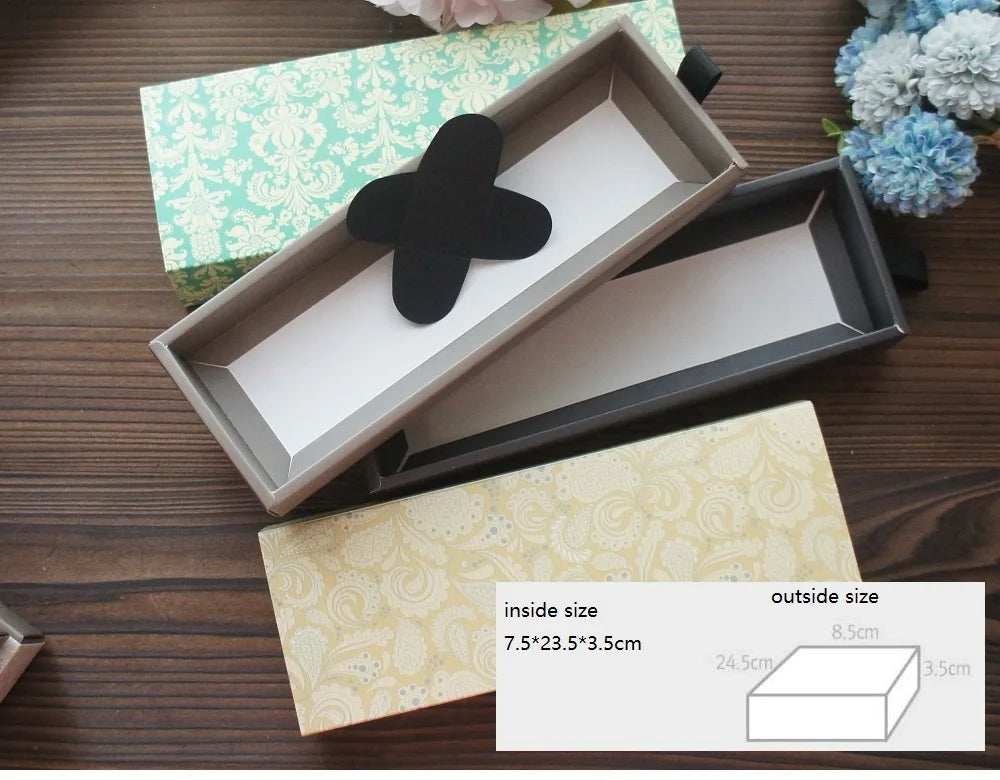 Elegantes Blau-Gelbes Blumenmuster 3 Größe 10 Set Geschenke Verpackung