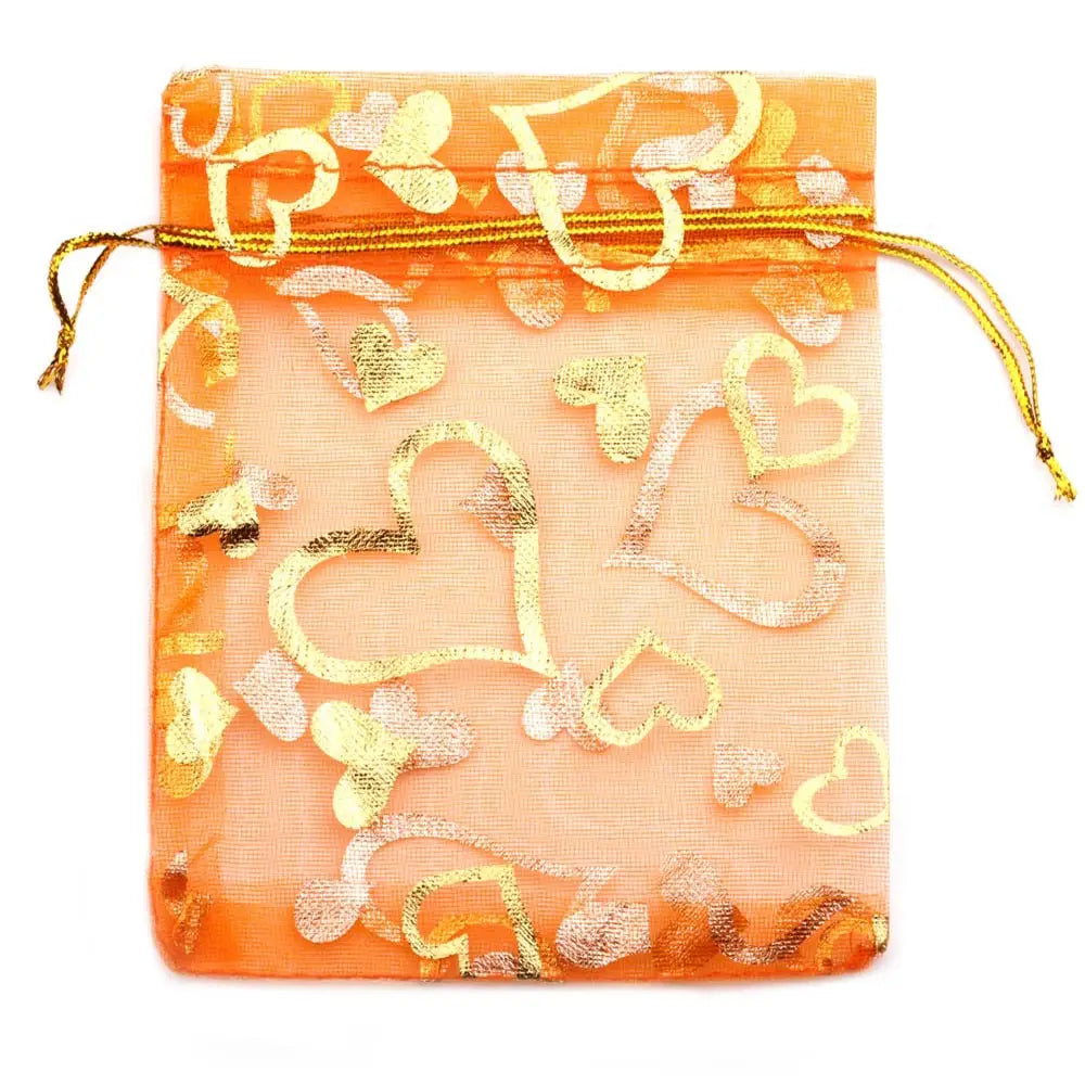 Organzabeutel mit Herzmotiv für Veranstaltungen, 100 Stück.
