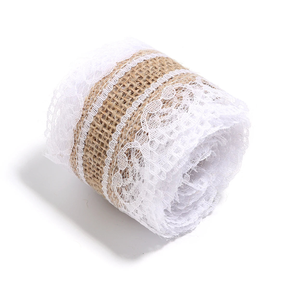 Natürliche Spitzenbänder aus Leinen und Jute, 2 Yards/Rolle.
