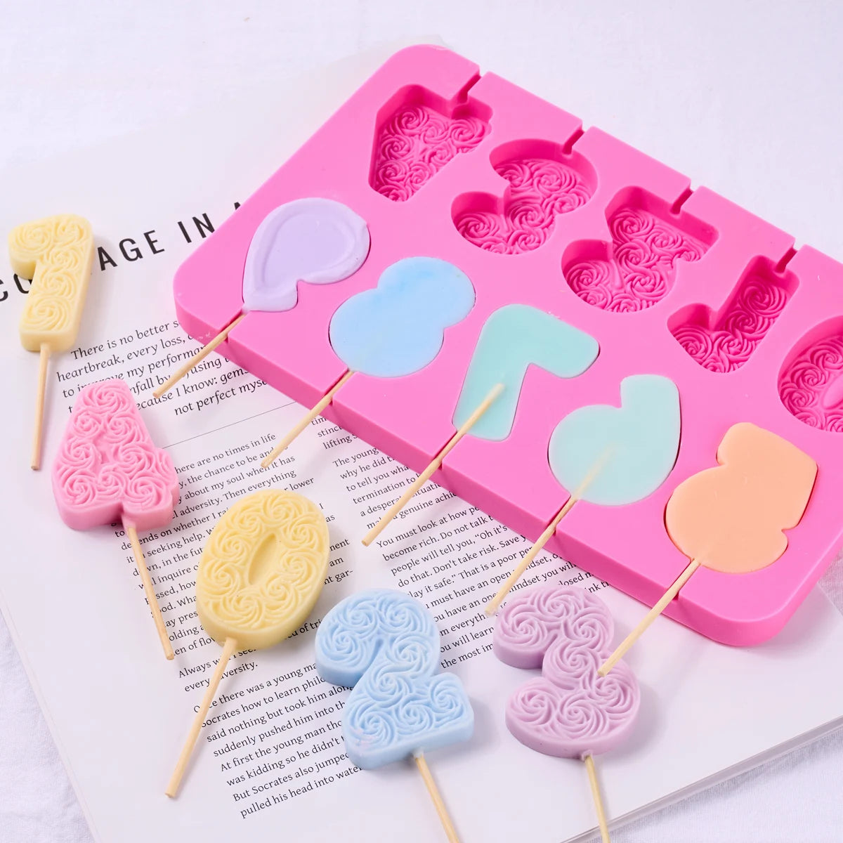 Handmade Rose Number Scented Candles Molds Making Supplies