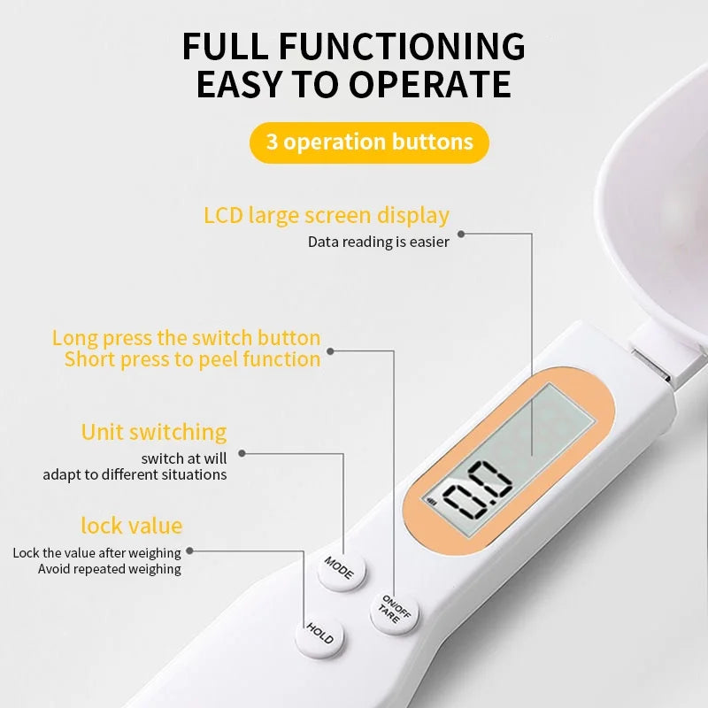 Mini Digital Kitchen Spoon Scale Electronic LCD Food Scale. Single or 2 Pack.