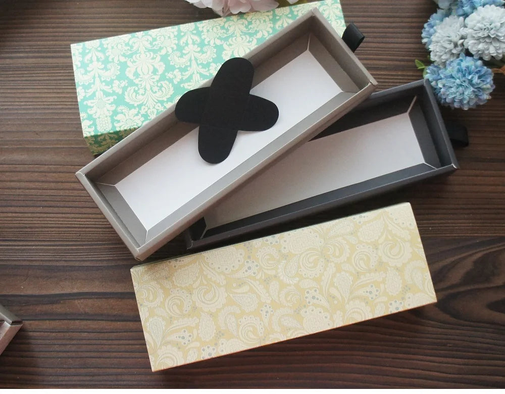 Elegantes Blau-Gelbes Blumenmuster 3 Größe 10 Set Geschenke Verpackung