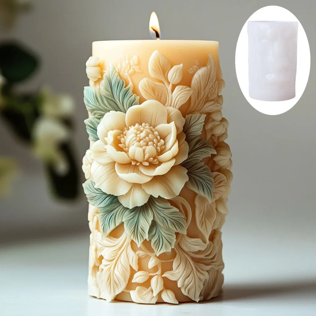 Große Pfingstrosenblumenkugel-Rosenkerzen-Silikonform
