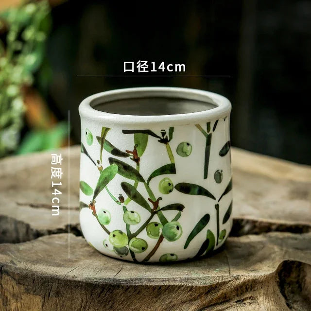 Grape flower pots ceramics indoor and outdoor pastoral style.