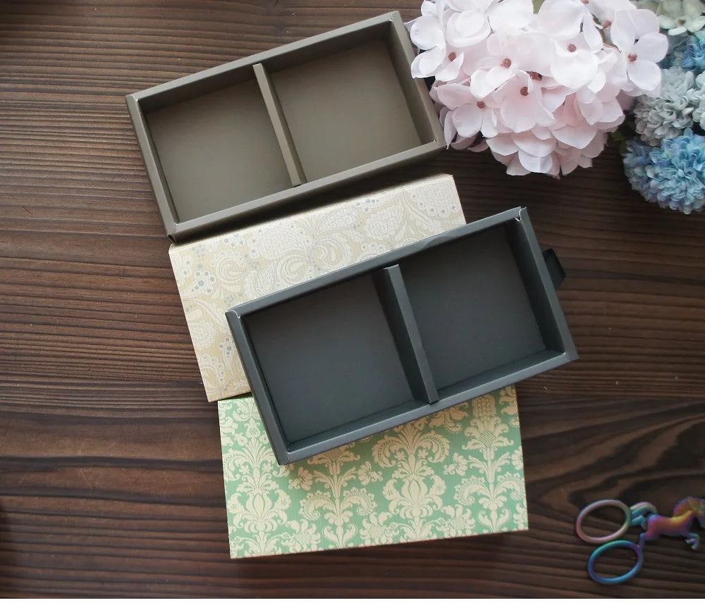 Elegantes Blau-Gelbes Blumenmuster 3 Größe 10 Set Geschenke Verpackung