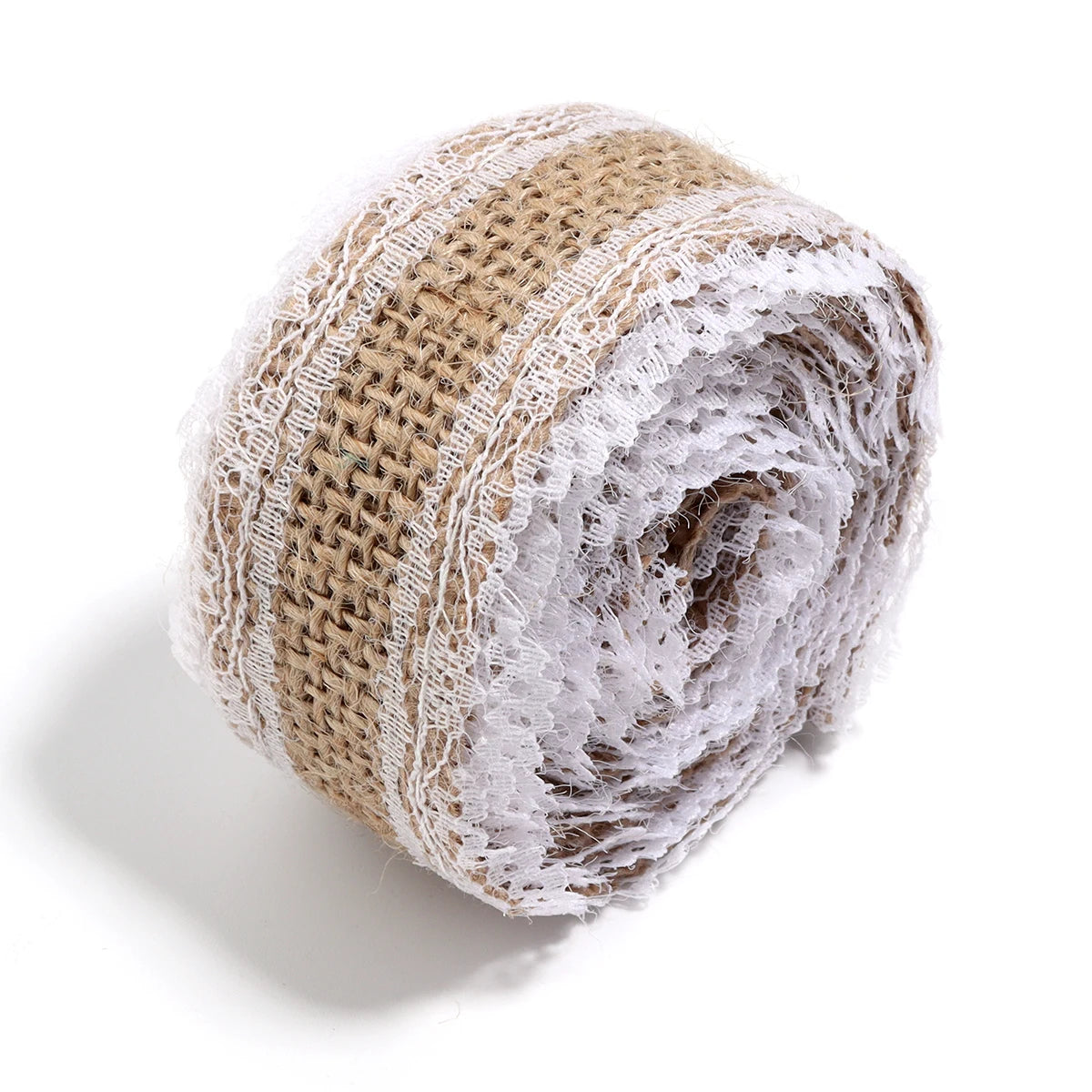 Natürliche Spitzenbänder aus Leinen und Jute, 2 Yards/Rolle.