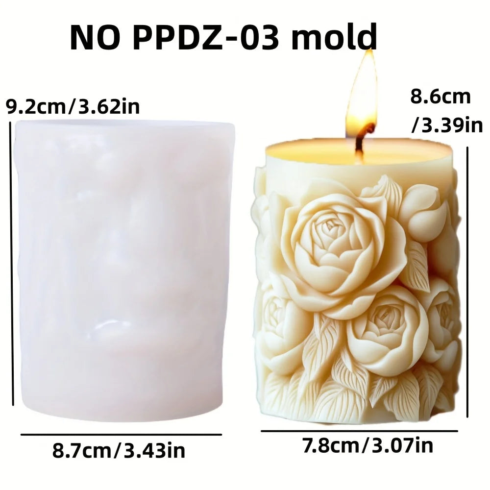 Silikonform Blume Lavendel Gips zylindrische Kerzenherstellung