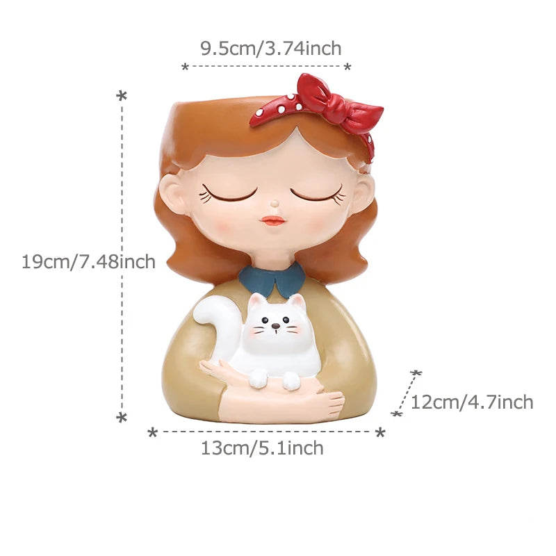 Fairy planter for succulents air plants - Resin Cute Girl Flower Pot.