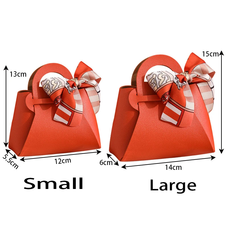 Große Geschenktüte aus Leder mit Schal für Hochzeitsfeiern, 10-teilige Geschenkverpackung.