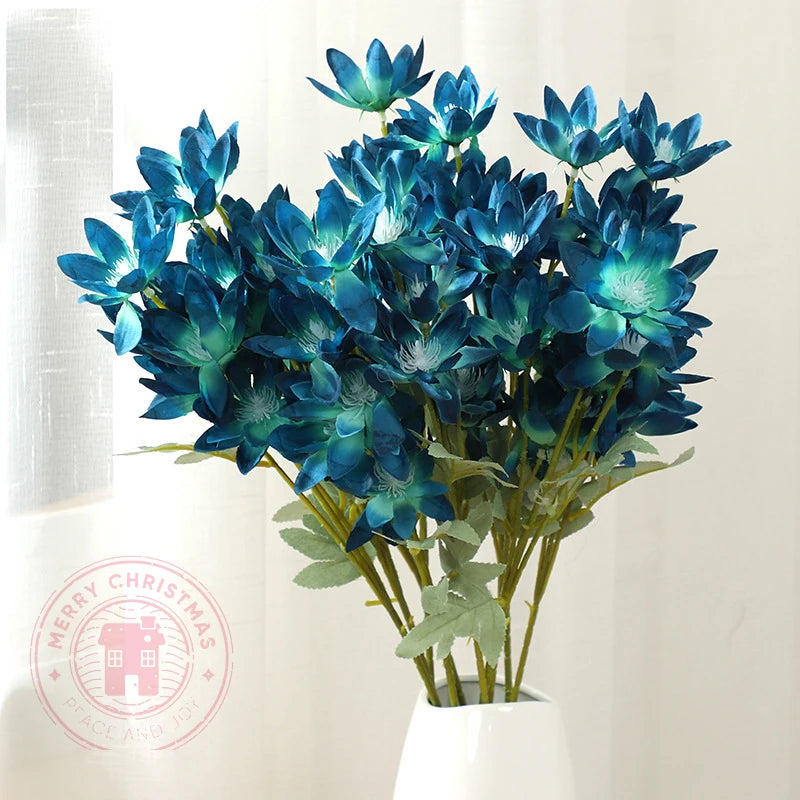 New 60cm Flame Flow Blue Orange Red Champagne White Large Silk Flowers.