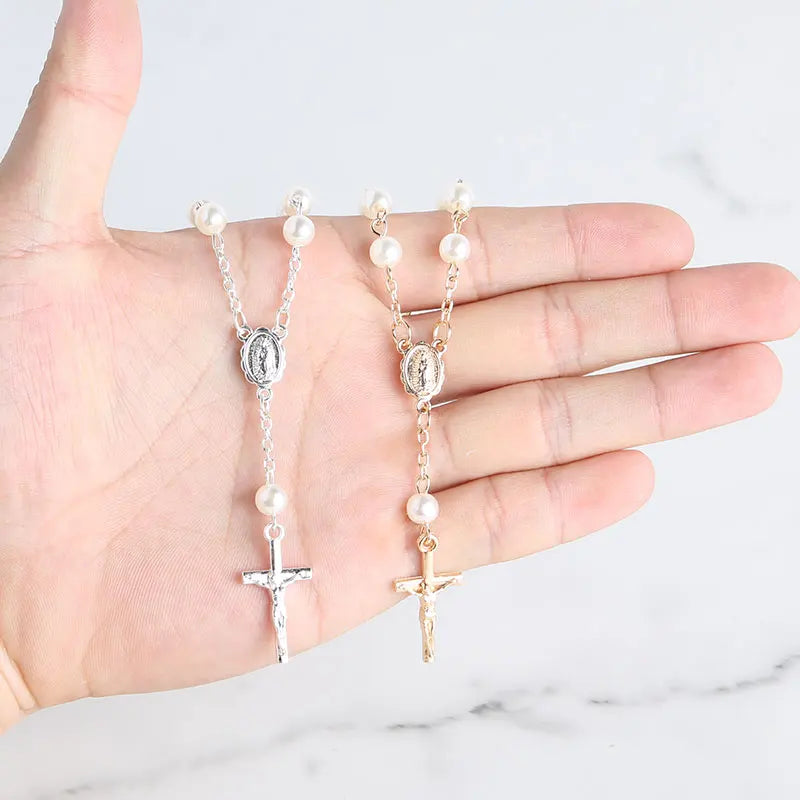 Baptism Catholic Communion 10/20pcs Rosary Bracelet Bead for Baptism Favors.