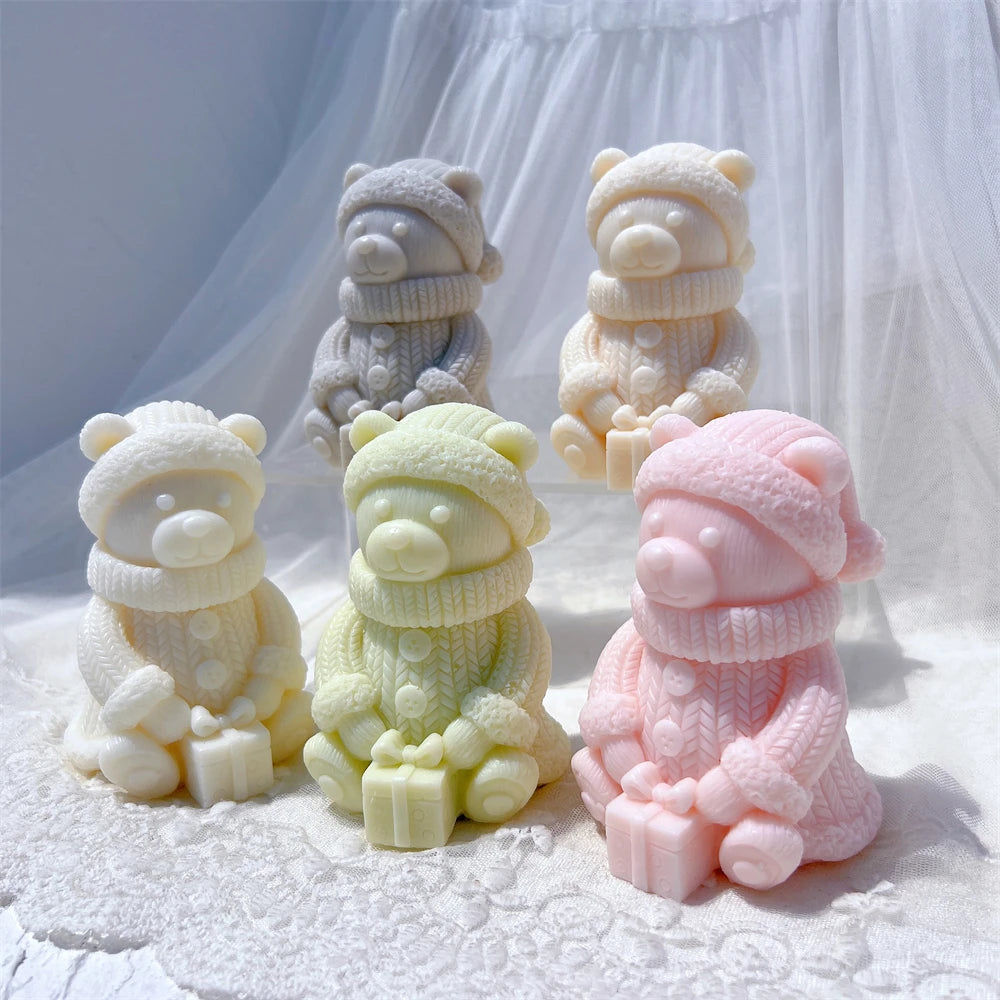 Cute Bear Scented Soy Wax Candle Mold