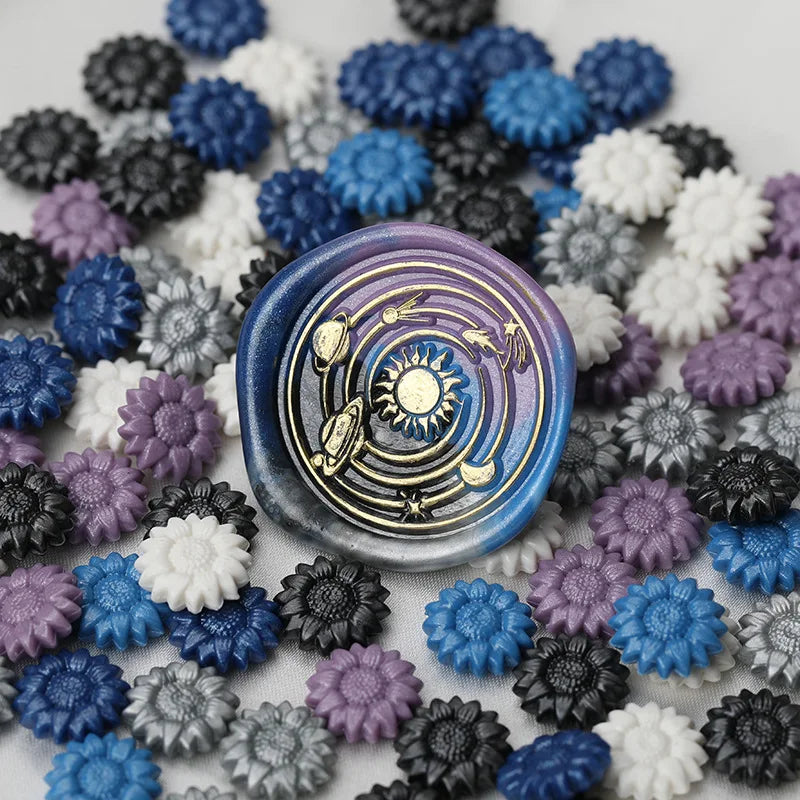 Sunflower Sealing Wax Beads Pearl Stamp 100pcs Retro