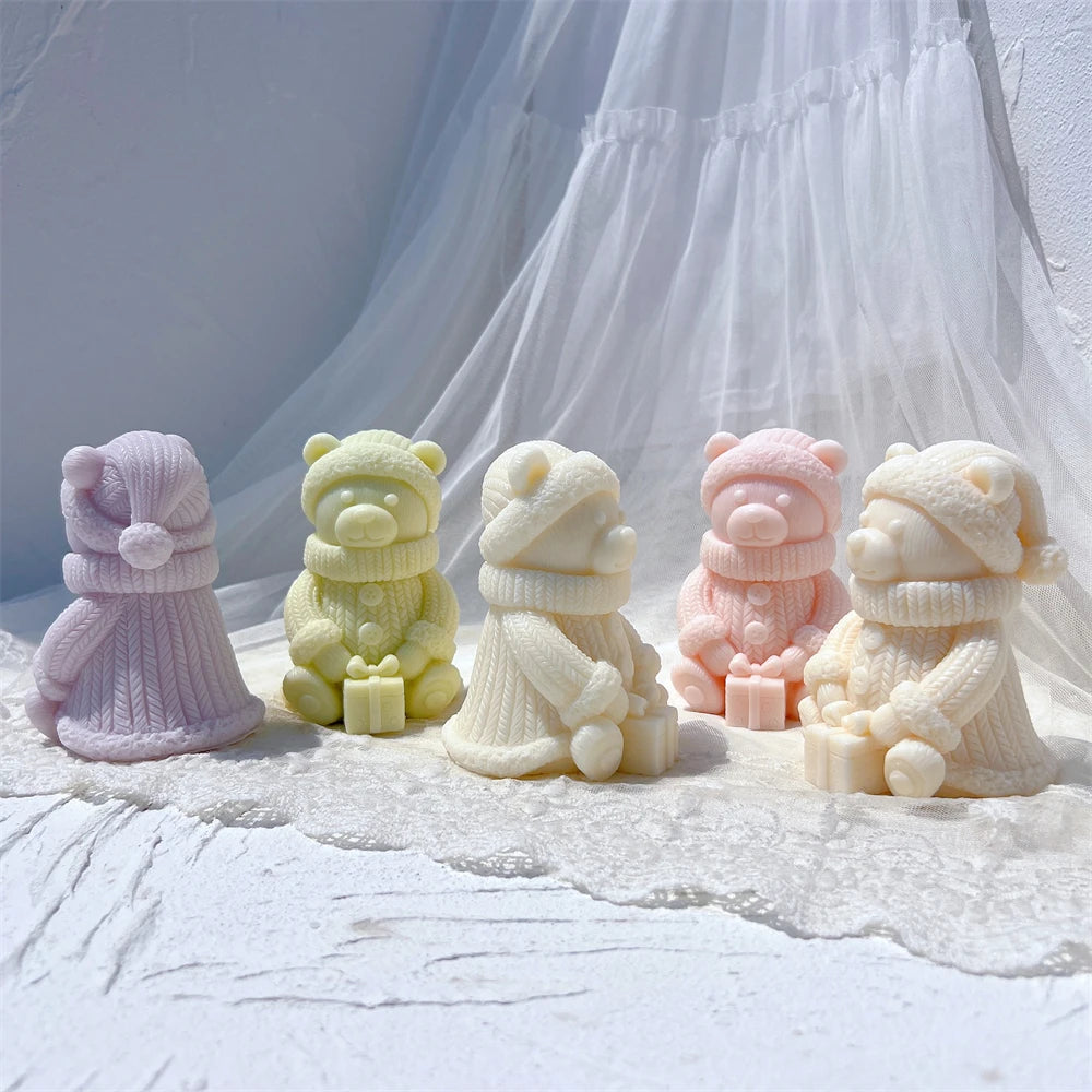 Cute Bear Scented Soy Wax Candle Mold