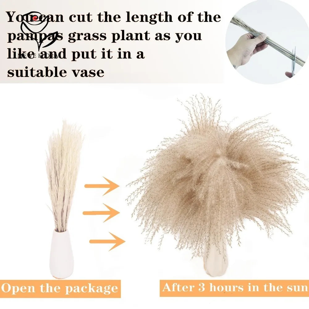 Fluffy Pampas Bunny Tail Grass Dried Artificial Flowers 120pcs
