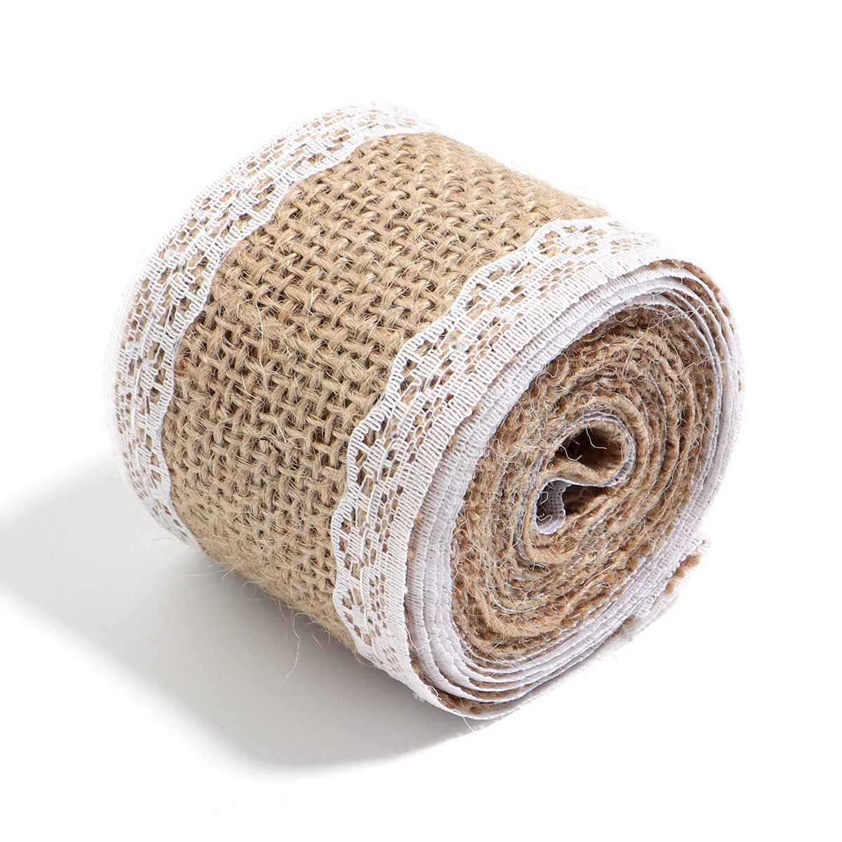 Natürliche Spitzenbänder aus Leinen und Jute, 2 Yards/Rolle.