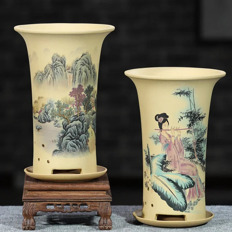 Purple Sand Flower Pot Tray High-end Boutique Orchid Pot Dedicated