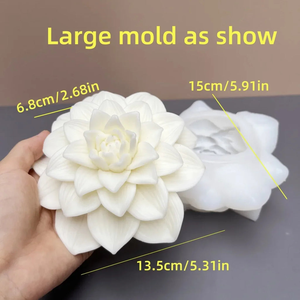Große Pfingstrosenblütenkerzen-Silikonform 3D
