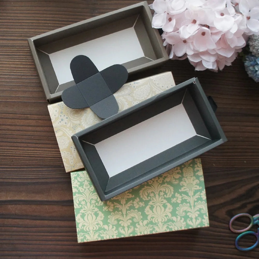 Elegantes Blau-Gelbes Blumenmuster 3 Größe 10 Set Geschenke Verpackung