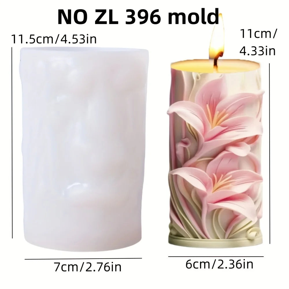 Silikonform Blume Lavendel Gips zylindrische Kerzenherstellung