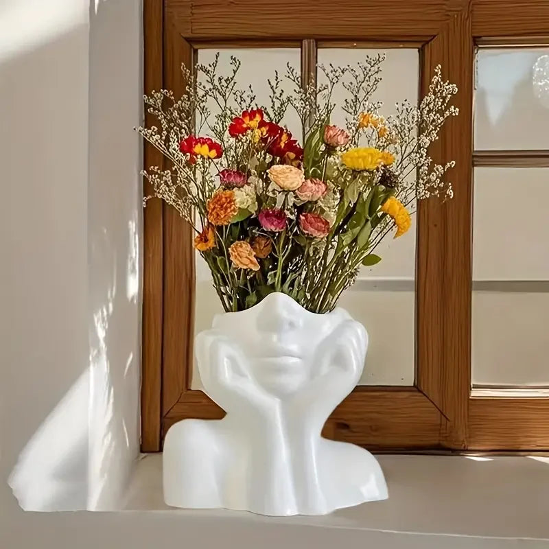 American Face Holding Vase Decoration Living Room Flower Table Decoration.