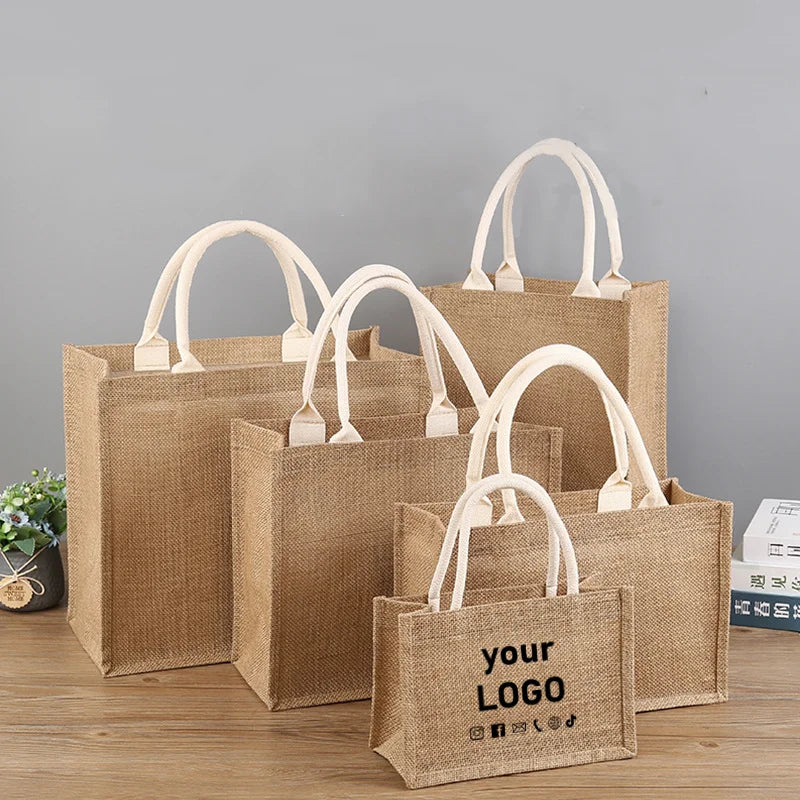 Linen handbag Eco-friendly Cotton and Linen canvas bag.