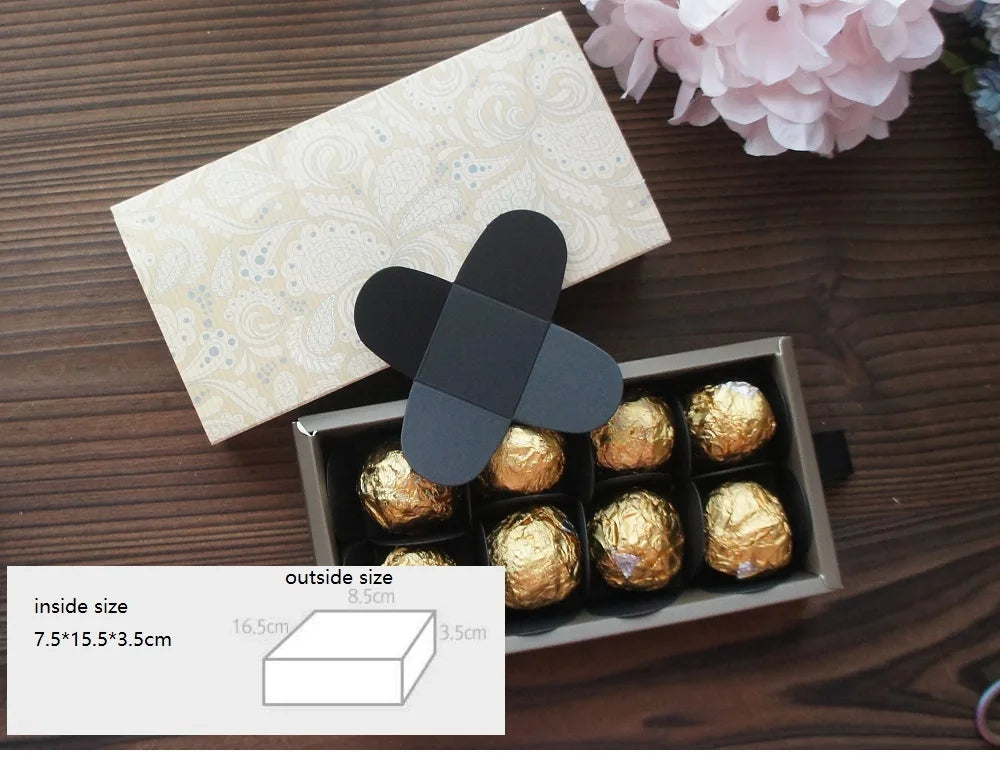 Elegantes Blau-Gelbes Blumenmuster 3 Größe 10 Set Geschenke Verpackung