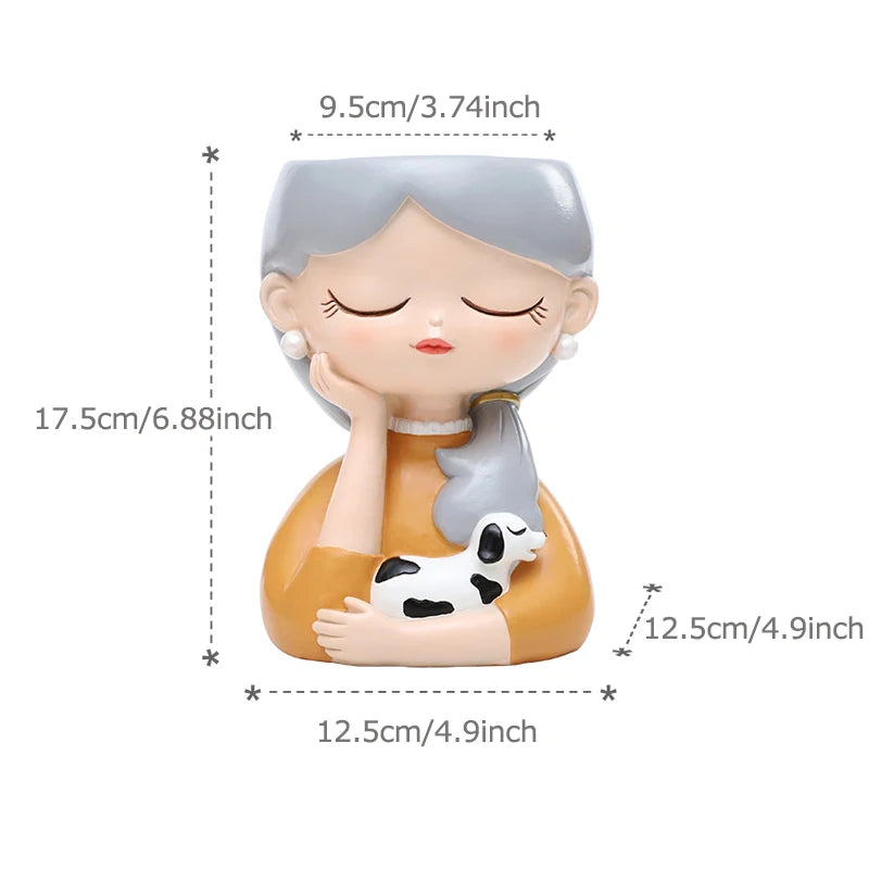 Fairy planter for succulents air plants - Resin Cute Girl Flower Pot.