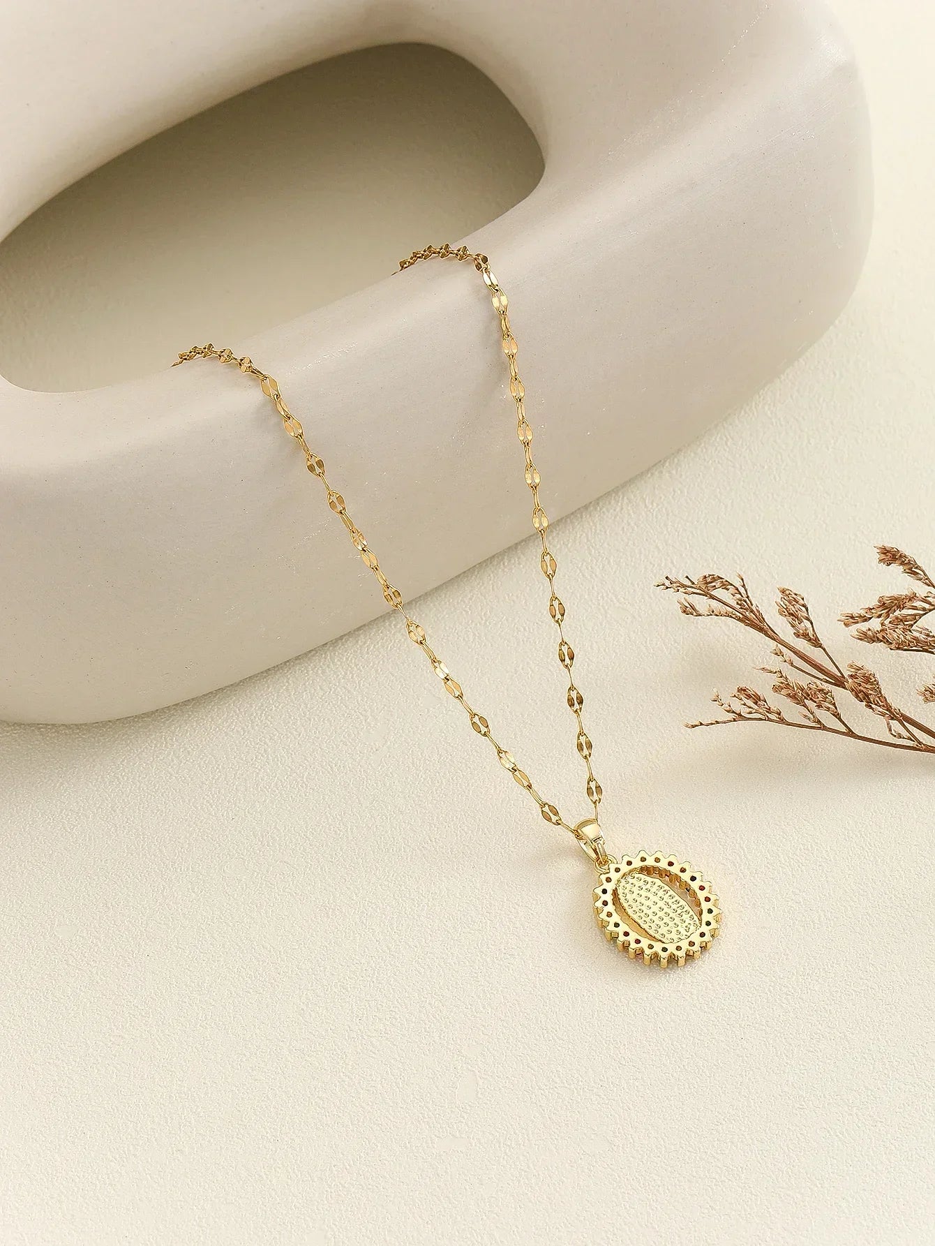 Gorgeous Women's Colorful Zircon Virgin Mary Hollow Necklace