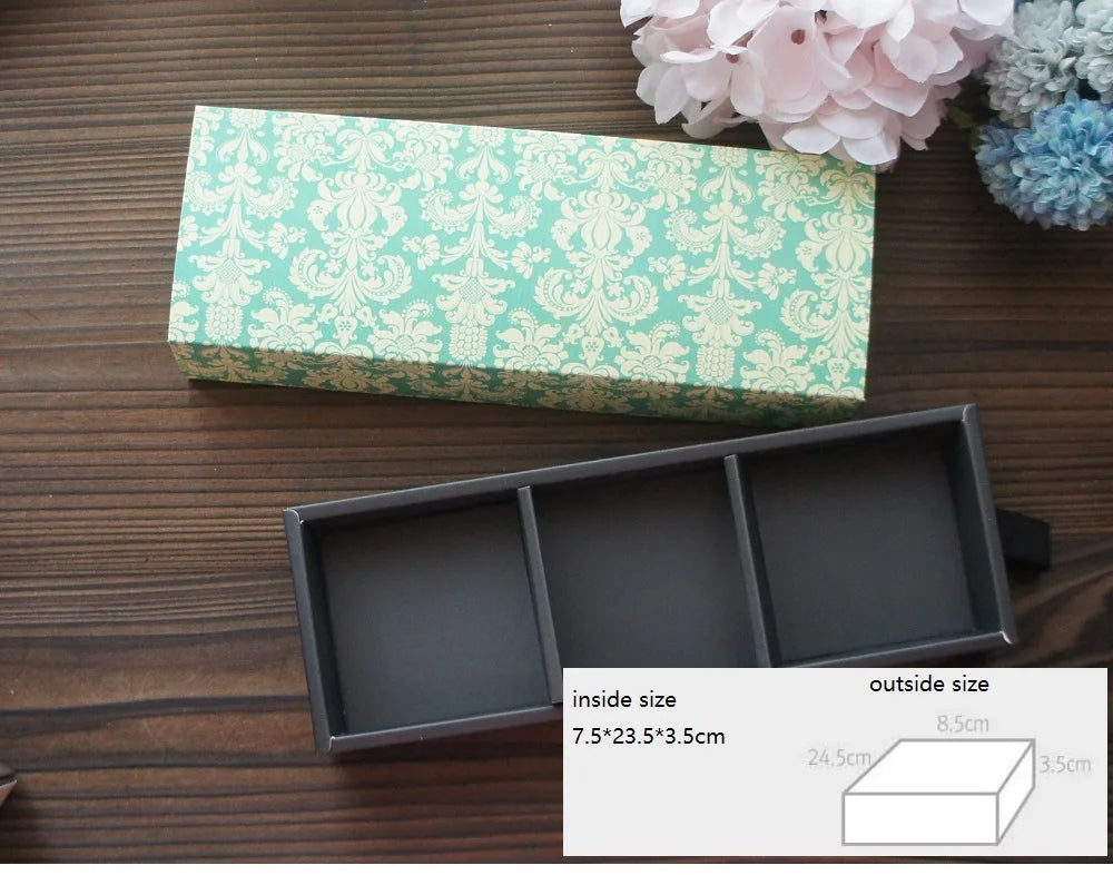 Elegantes Blau-Gelbes Blumenmuster 3 Größe 10 Set Geschenke Verpackung