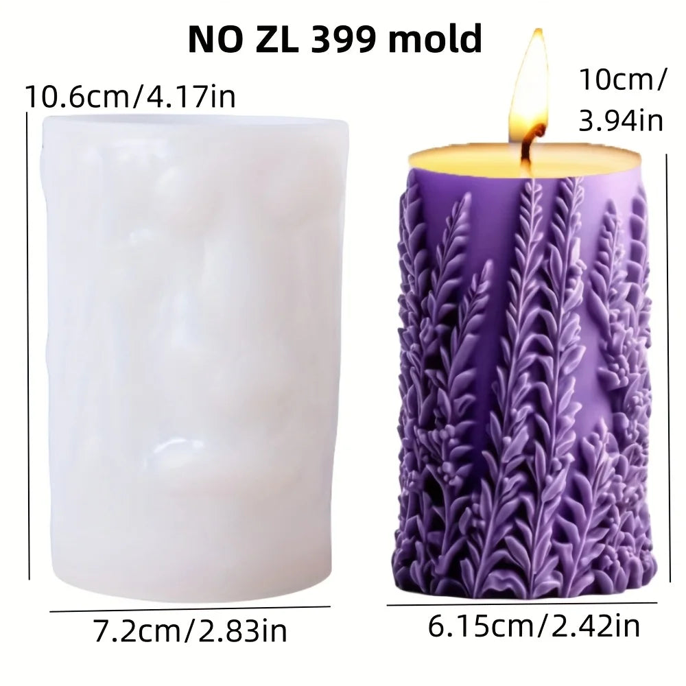 Silikonform Blume Lavendel Gips zylindrische Kerzenherstellung