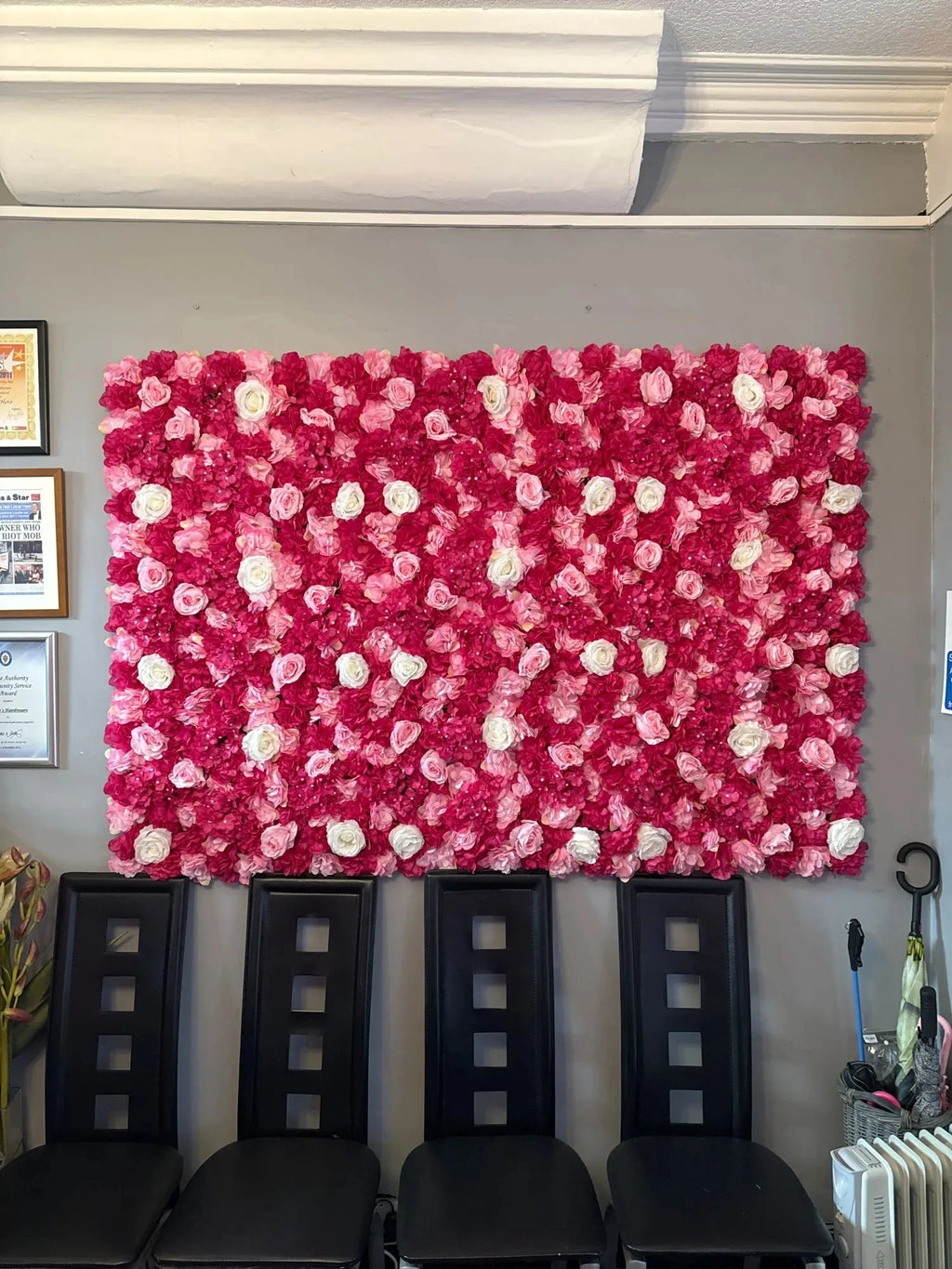 Pink Silk Rose Flower Wall Artificial Flower Backdrop Decor.