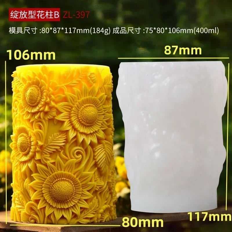 Große Pfingstrosenblumenkugel-Rosenkerzen-Silikonform