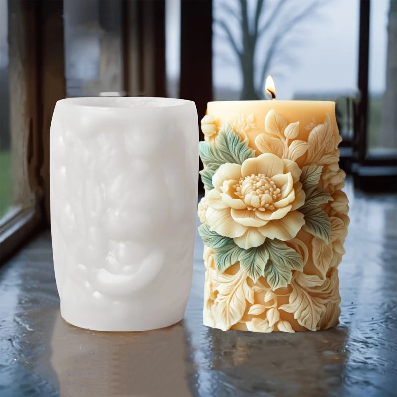 Silikonform Blume Lavendel Gips zylindrische Kerzenherstellung