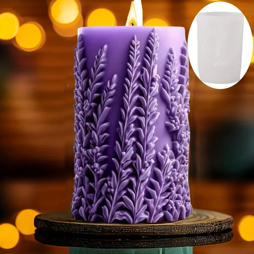Silikonform Blume Lavendel Gips zylindrische Kerzenherstellung
