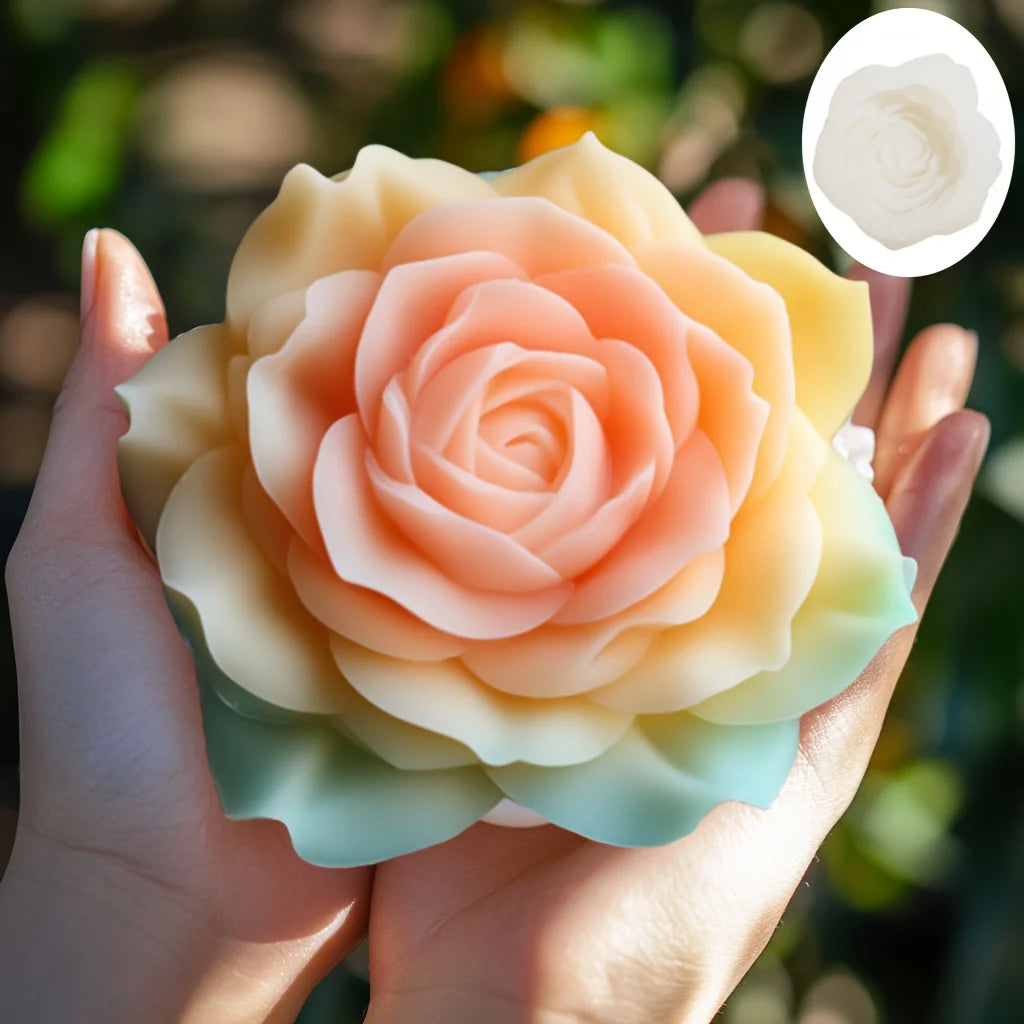 Große Pfingstrosenblütenkerzen-Silikonform 3D