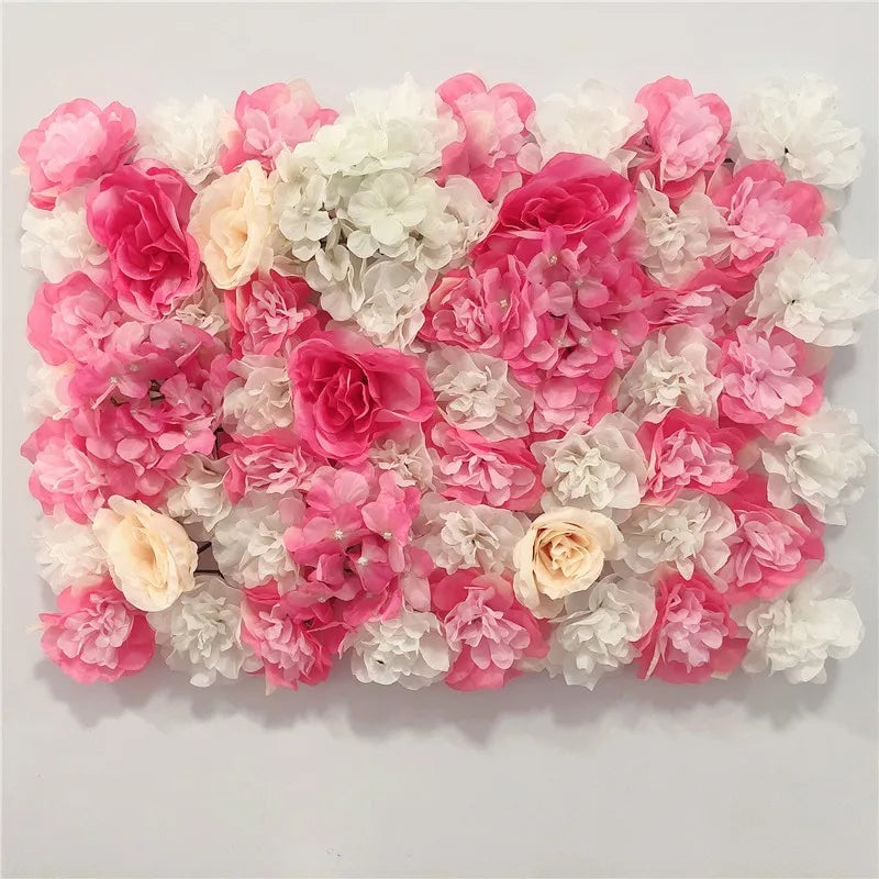 Pink Silk Rose Flower Wall Artificial Flower Backdrop Decor.