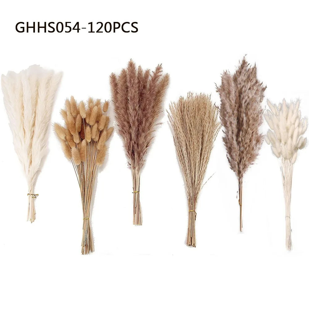 Fluffy Pampas Bunny Tail Grass Dried Artificial Flowers 120pcs