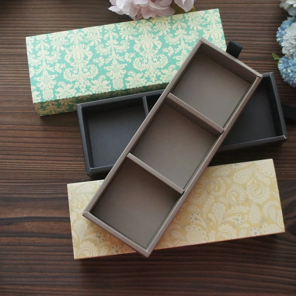 Elegantes Blau-Gelbes Blumenmuster 3 Größe 10 Set Geschenke Verpackung